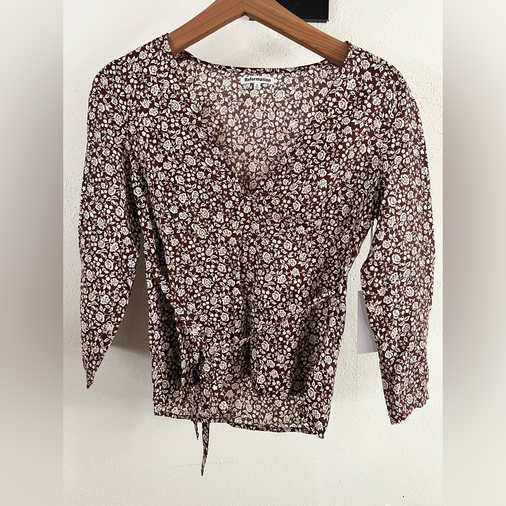 NWT Reformation Artesia Print Top